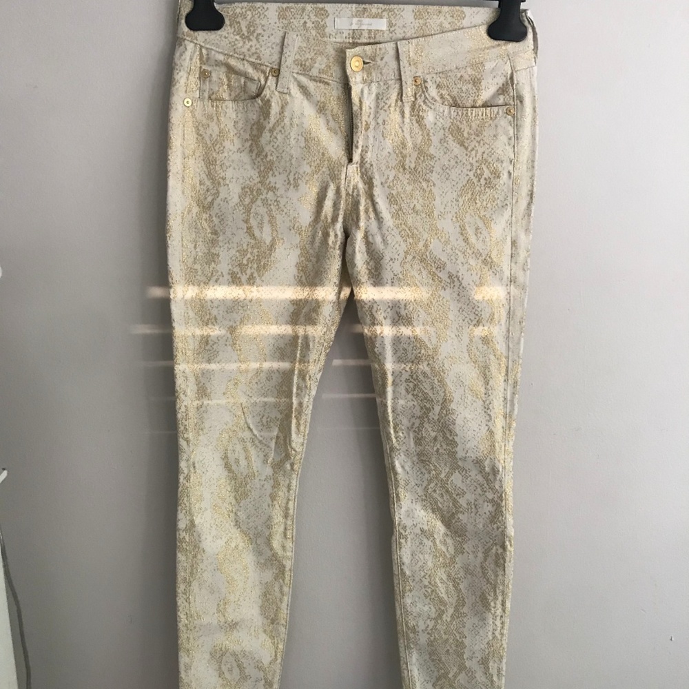 Gold Snake Skin Print Jeans